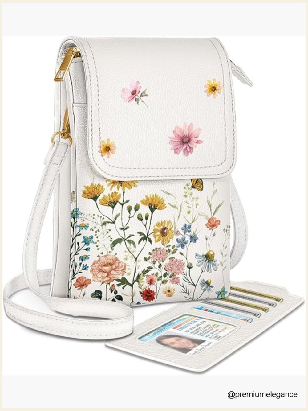 Small Crossbody Phone Purse with Detachable Card Holder
